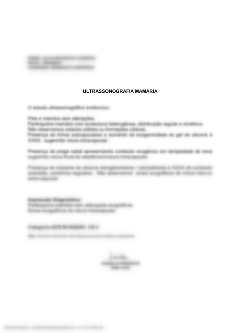 Um dos modelos de laudo prontos, exibido parcialmente